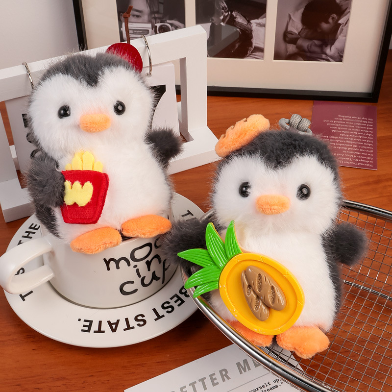 Cute dessert, penguin bag, small pendant, plush toy, doll bag, hanging decoration, bag, hanging accessory, car key chain pic 11