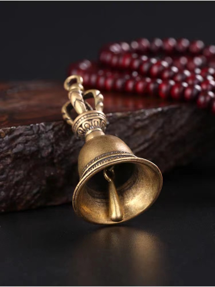 Handcrafted retro pure copper bells, clear and pleasant to the ear, magical weapons, demon-subduing bells, car keychains, pendants, accessories, small pendants pic 5