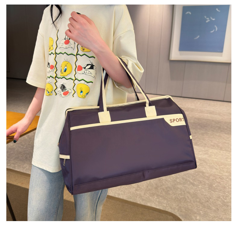 新款简约通勤手提旅行包牛津布加厚耐用运动健身包出差行李收纳袋详情32