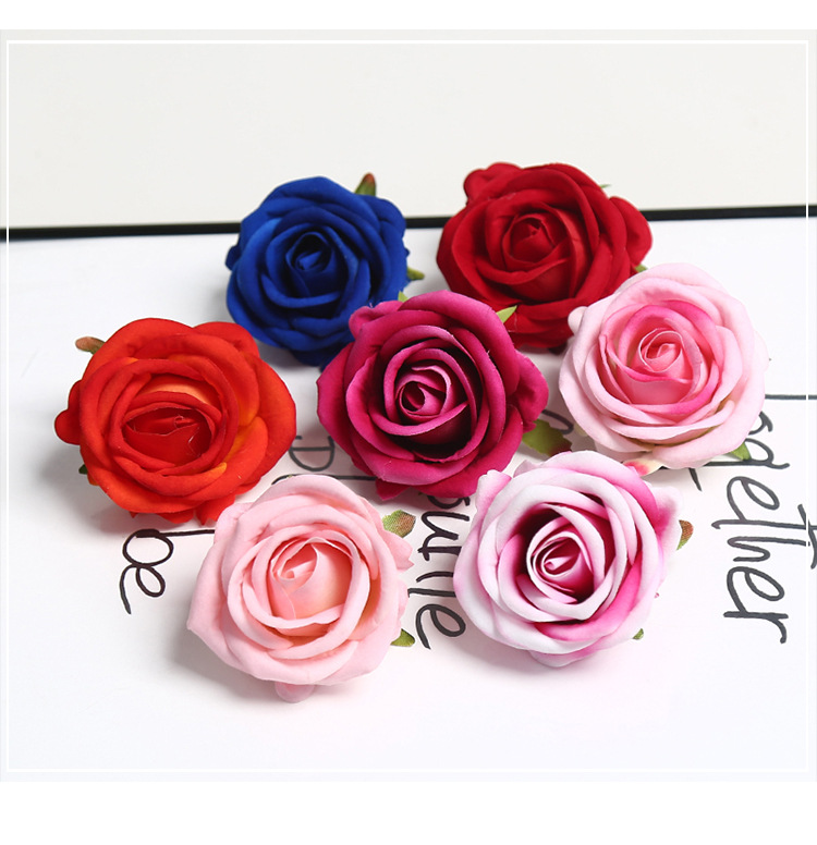 7cm绒布玫瑰花头婚庆花瀑布工程装饰花酒店花墙拱门插花外贸跨境详情5