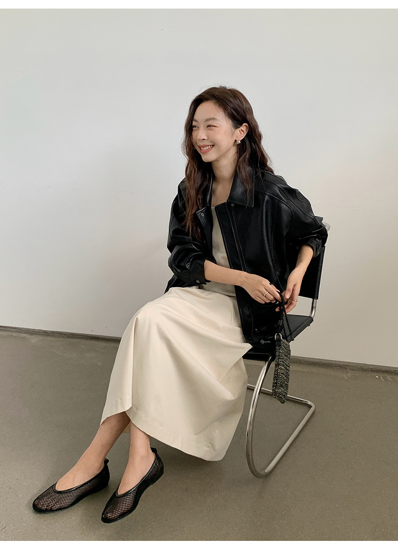 THE MIND高级感PU皮衣夹克2025秋新款韩版时尚小个子外套女A9079详情32