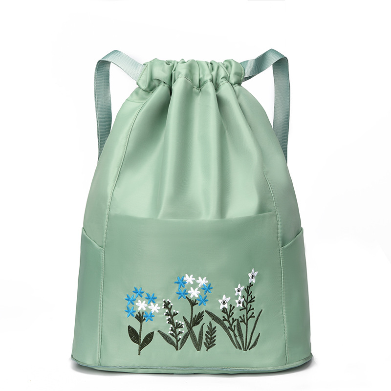 New embroidered Oxford drawstring backpacks with large capacity, fashionable outdoor trend, travel folding backpacks, cross-border wholesale pic 8