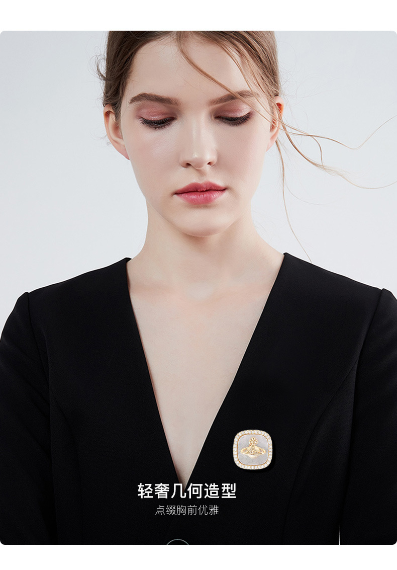 新款百搭小众星球磁吸扣胸花时尚简约几何防走光别针扣详情12