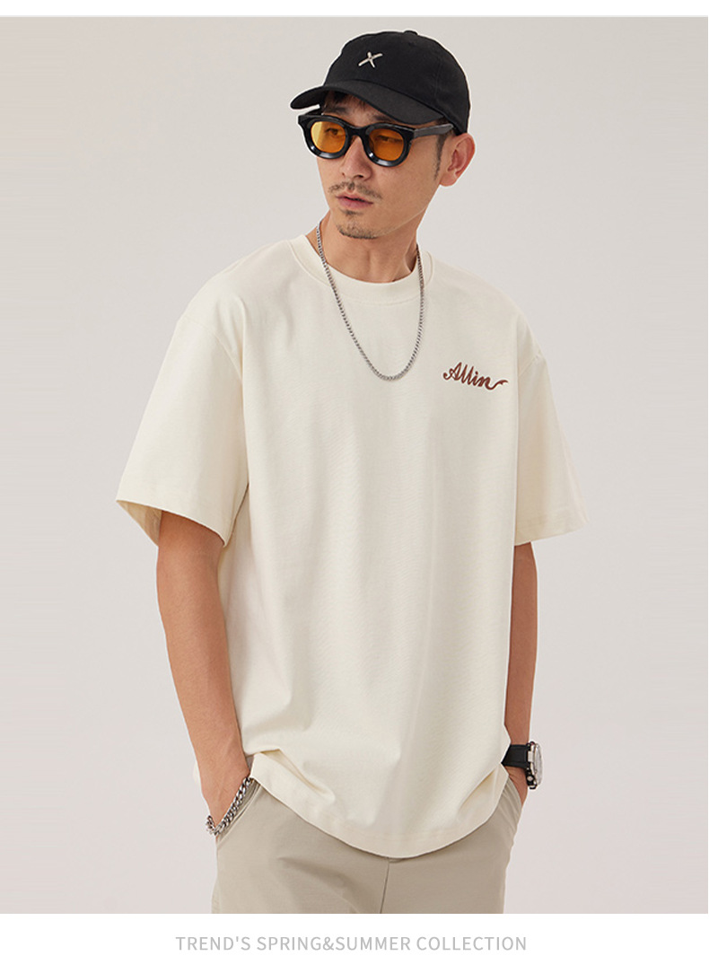 The 2025 summer new half-sleeved T-shirt for men is a trendy and versatile short-sleeved American retro printed loose round-neck T-shirt pic 63