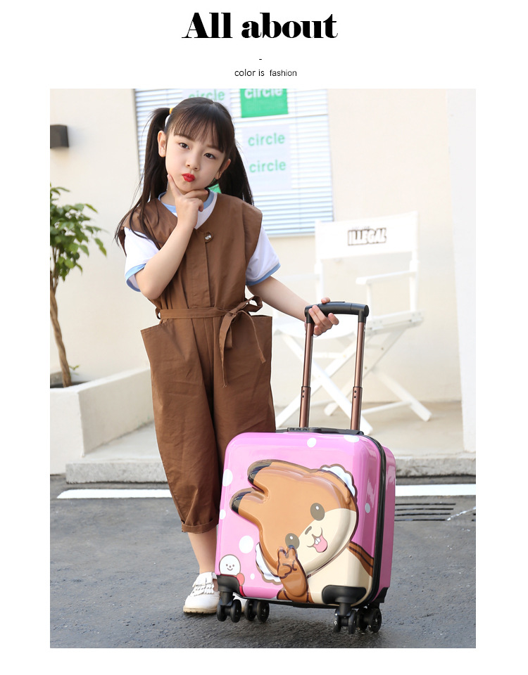 厂家批发儿童拉杆箱登机箱万向轮18寸卡通行李箱儿童箱密码旅行箱详情9