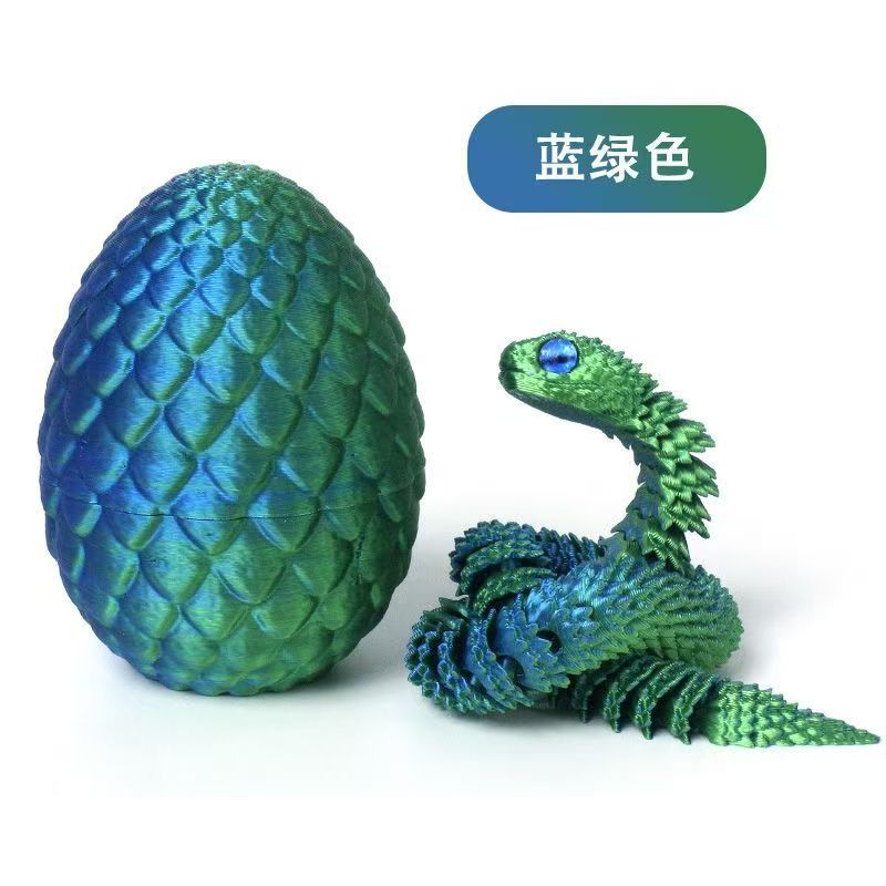 跨境3D打印蝰蛇蛋套装桌面摆件儿童玩具关节可以活动玩具小蛇装饰详情6
