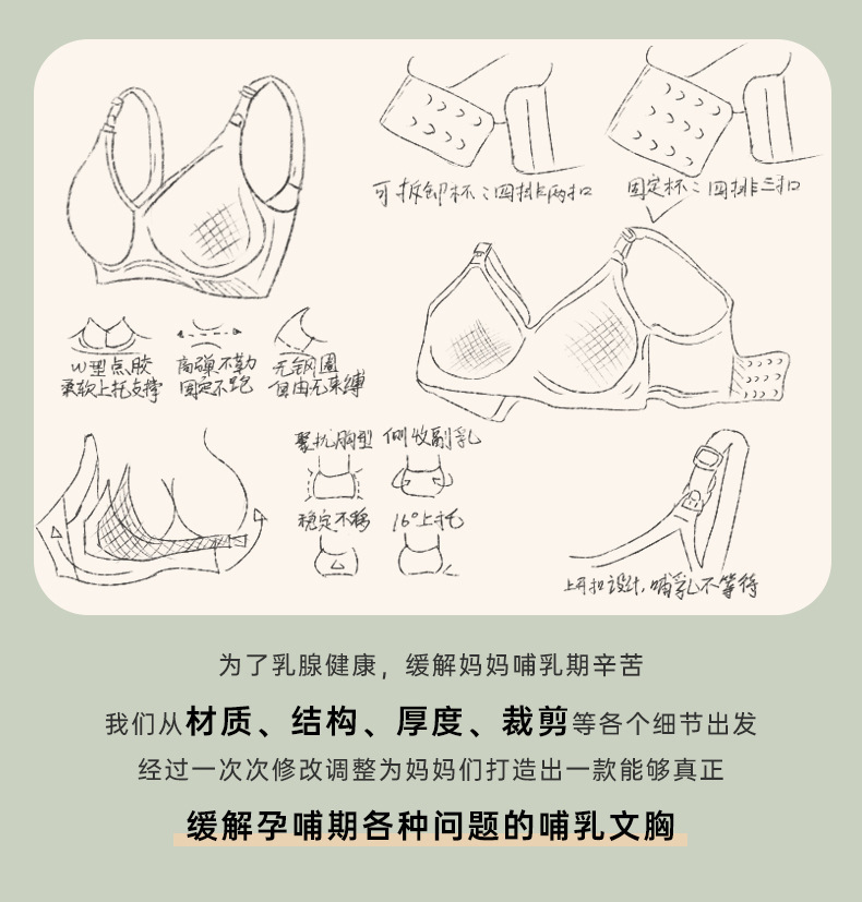 ROVO四季款哺乳内衣女孕妇聚拢防下垂大胸显小无痕固定杯批发文胸详情6
