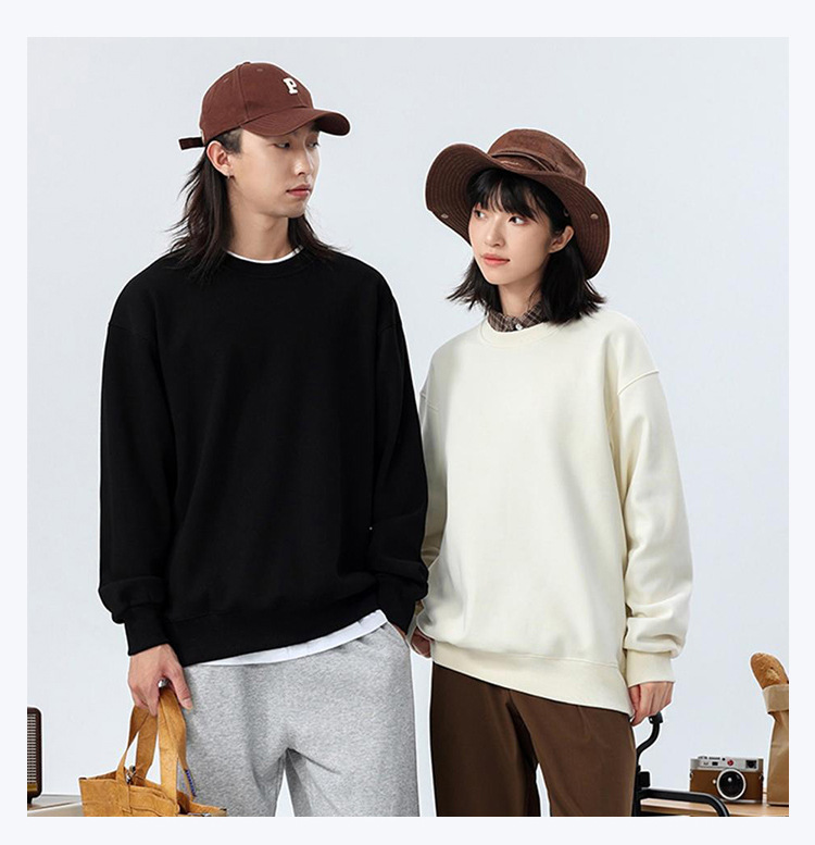 圆领卫衣定制工作服印logo宽松落肩加绒长袖团服班服企业工装刺绣详情17