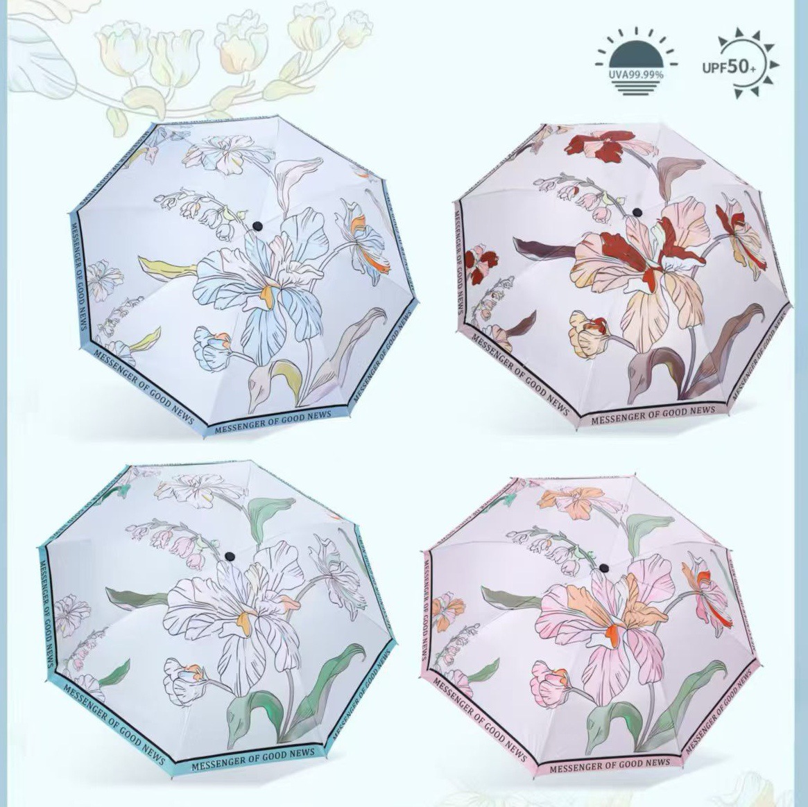 卡皮巴拉雨伞折叠黑胶晴雨两用遮阳伞学生防晒防紫外线太阳伞详情4