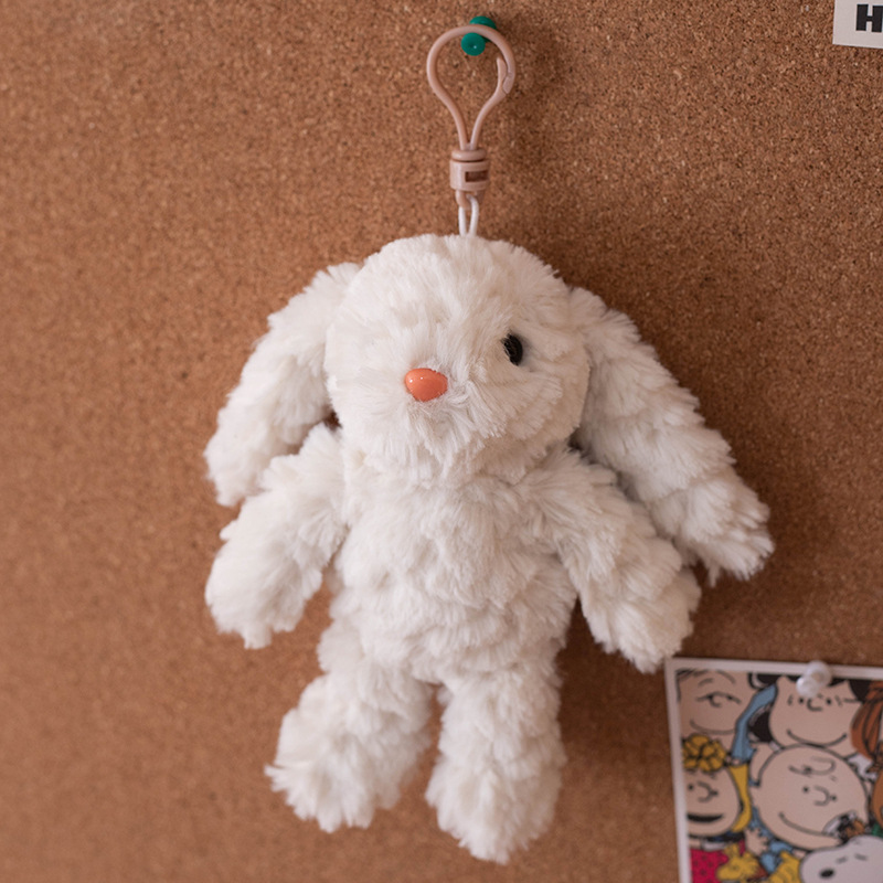 Cute long-haired plush keychain pendant with drooping ears, Bonnie rabbit doll doll jellycat rabbit plush toy pic 4