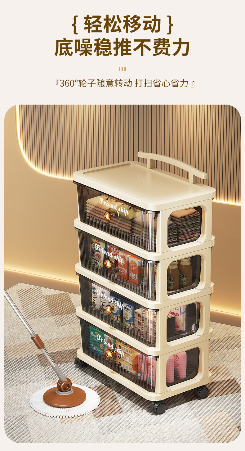 Drawer-type storage cabinet, multi-layer organizing cabinet, storage cabinet, home living room snack cabinet, trolley, storage rack, movable pic 8