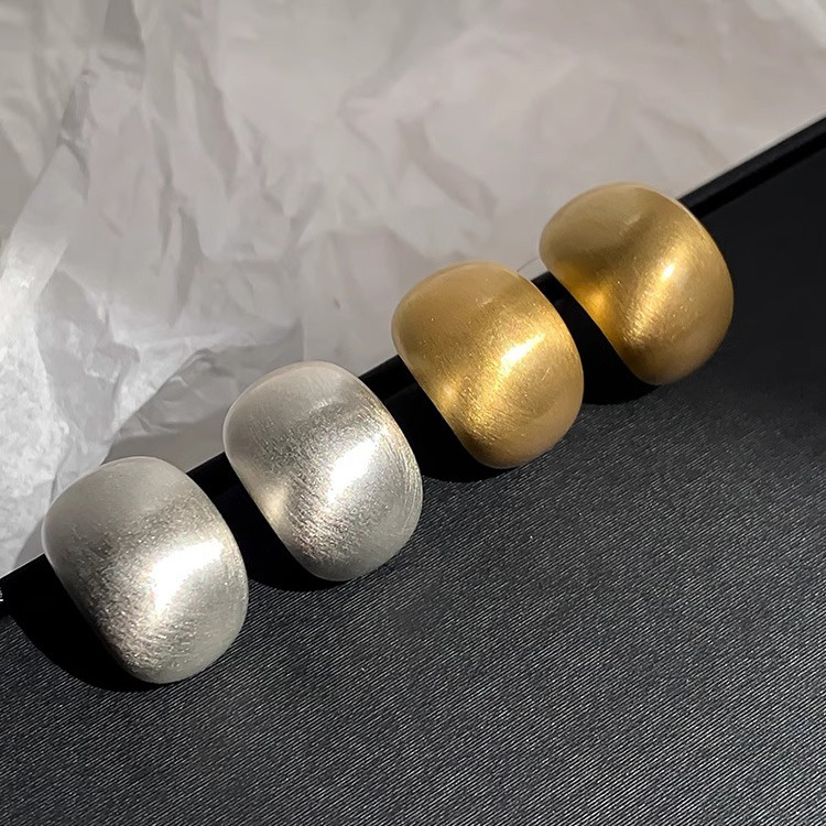 925银针好看哑光磨砂拉丝耳钉质感冷淡风ing风高级感耳环水滴弧形详情3