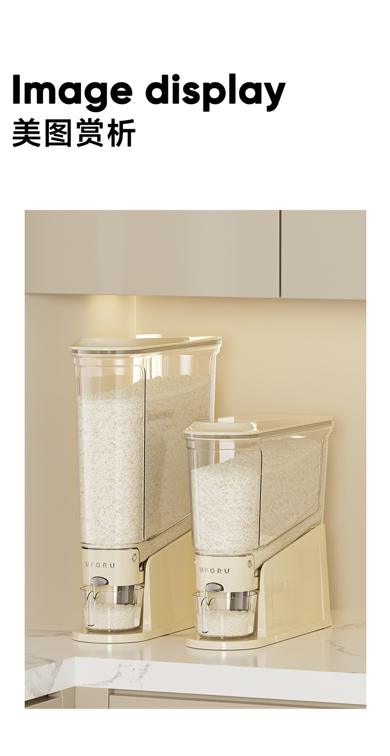A 20-pound press rice bucket for kitchen countertop, an insect-proof and moisture-proof sealed bucket, a food-grade transparent storage bucket for grains and cereals pic 16