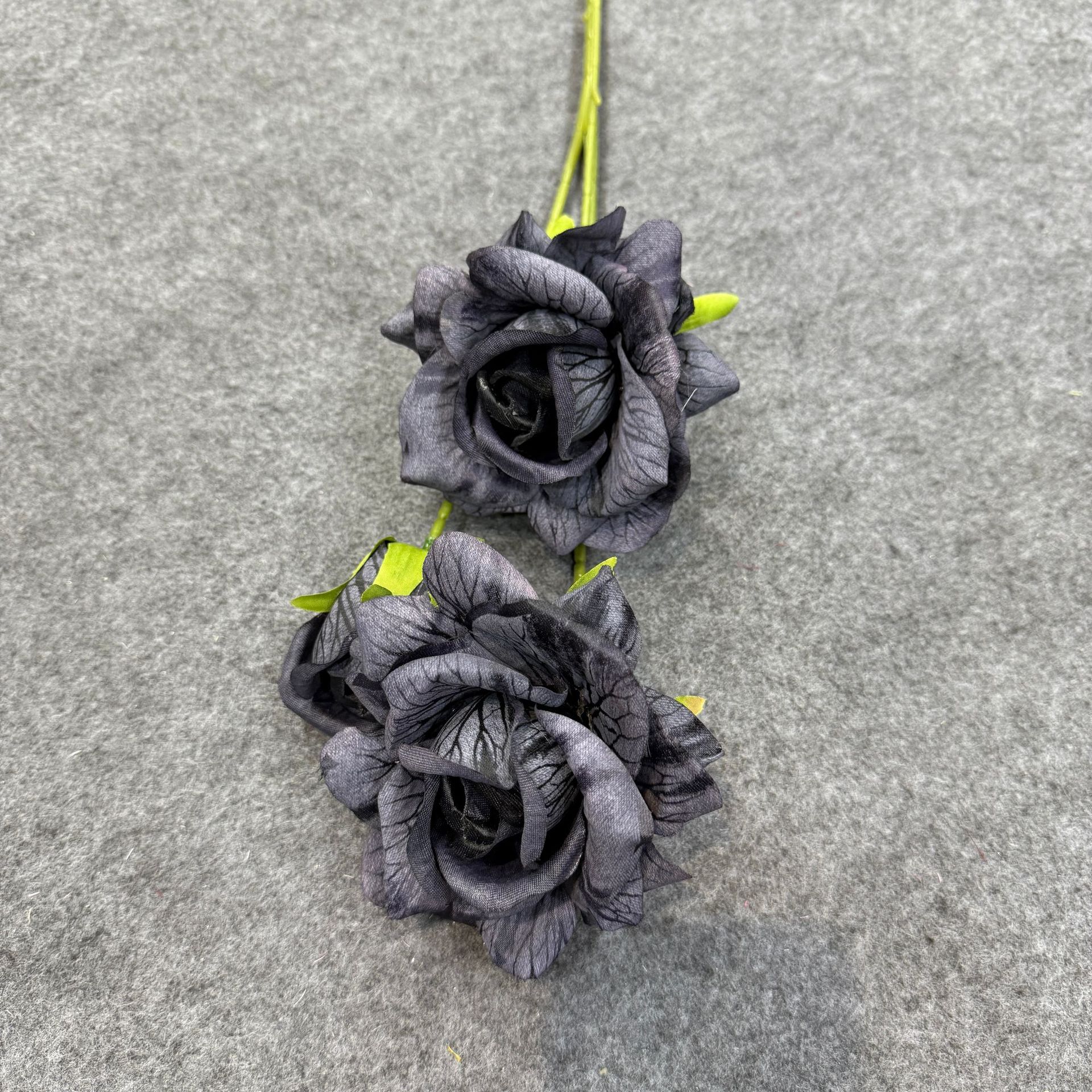 3头彩印亚纹大玫瑰花仿真花婚庆装饰插花玫瑰仿真花钻石玫假花详情9