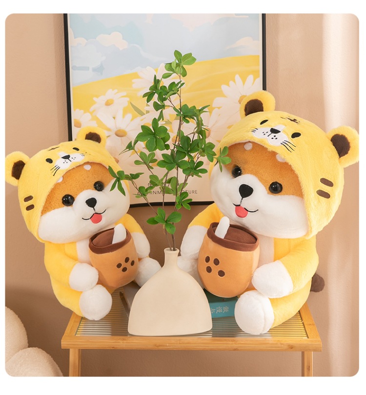 奶茶柴犬变身老虎公仔睡觉抱枕大号玩偶毛绒玩具儿童生日礼物批发详情16