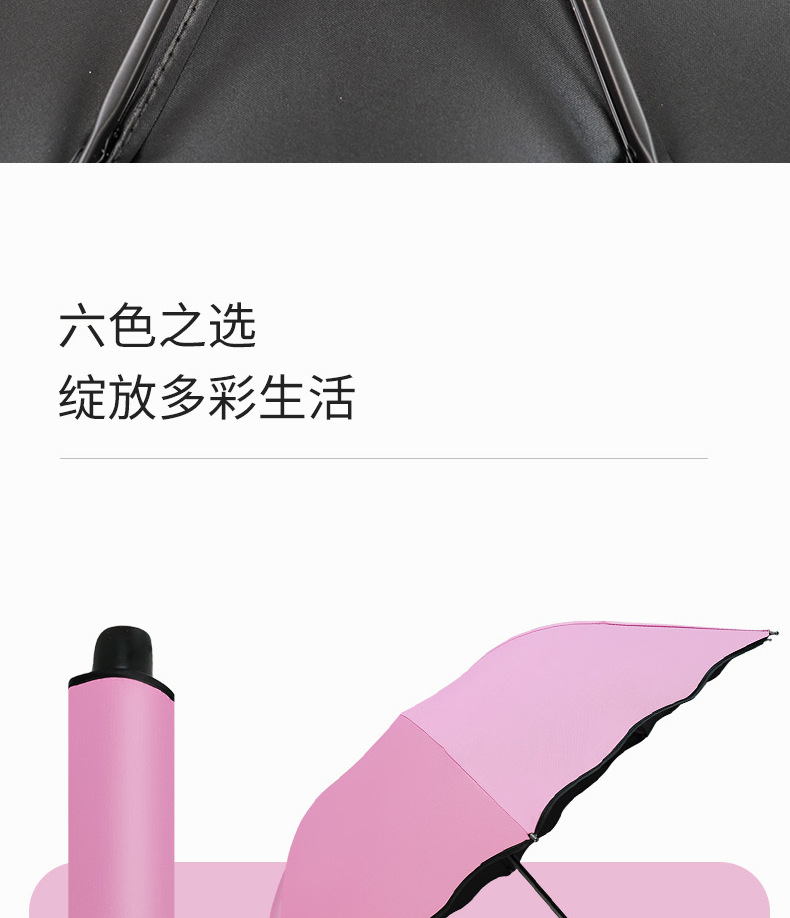 伞折叠遇水开花雨伞防晒遮阳伞晴雨两用三折伞黑胶太阳伞防紫外线详情16
