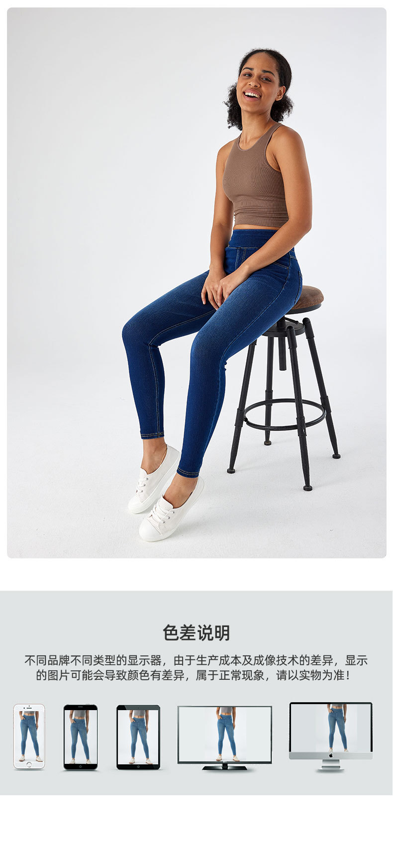 Cross-border new cat-beard monkey high-waisted yoga jeans for women to look slimmer, tight pocket straight leg, outerwear fitness pants pic 33