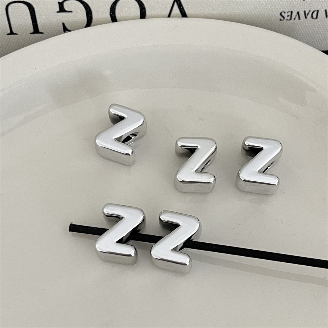 diy acrylic silver large-hole letter beads jewelry accessory package, hanging mobile phone chain accessory, stringing beads, scattering beads pic 31