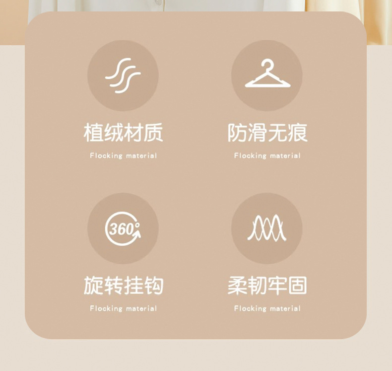 【整理师专用】植绒衣架家用挂衣防滑无痕防肩角晾晒衣服干湿两用详情3
