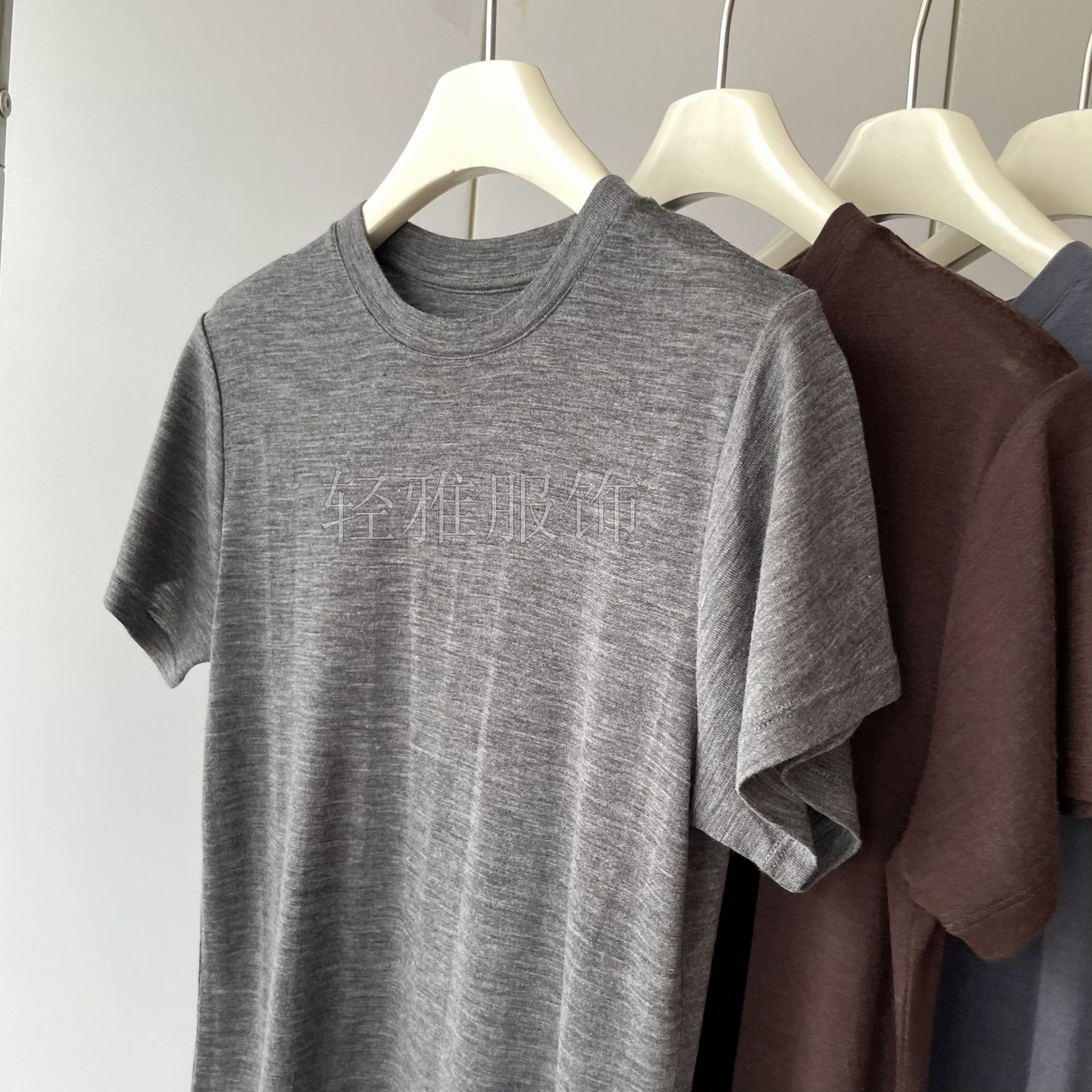 Sweat-wicking and breathable 100 pieces of Australian Merino wool! Round-neck, light, comfortable, slimming, versatile short-sleeved T-shirt for women pic 9