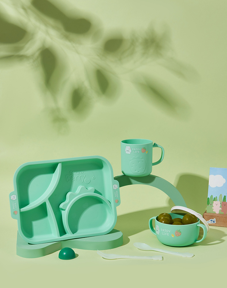 宝宝可爱创意餐具水果分格餐盘儿童辅食训练高颜值食品级餐具批发详情7