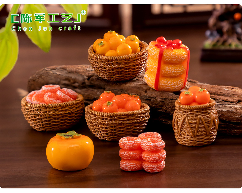 Micro-landscape creative simulation persimmon food play, persimmon as you wish, diy decorative blind bag accessories, mini miniature small ornaments pic 40