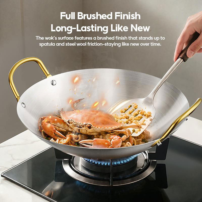 Cross-border thick stainless steel pot alcohol stove, commercial small hot pot, seafood dry pot, restaurant Golden ear, bar cauldrail pic 5