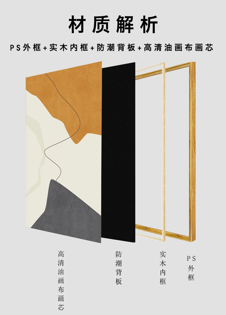 小众抽象丹麦侘寂风相框墙组合挂画北欧简约性冷淡人物艺术装饰画详情11
