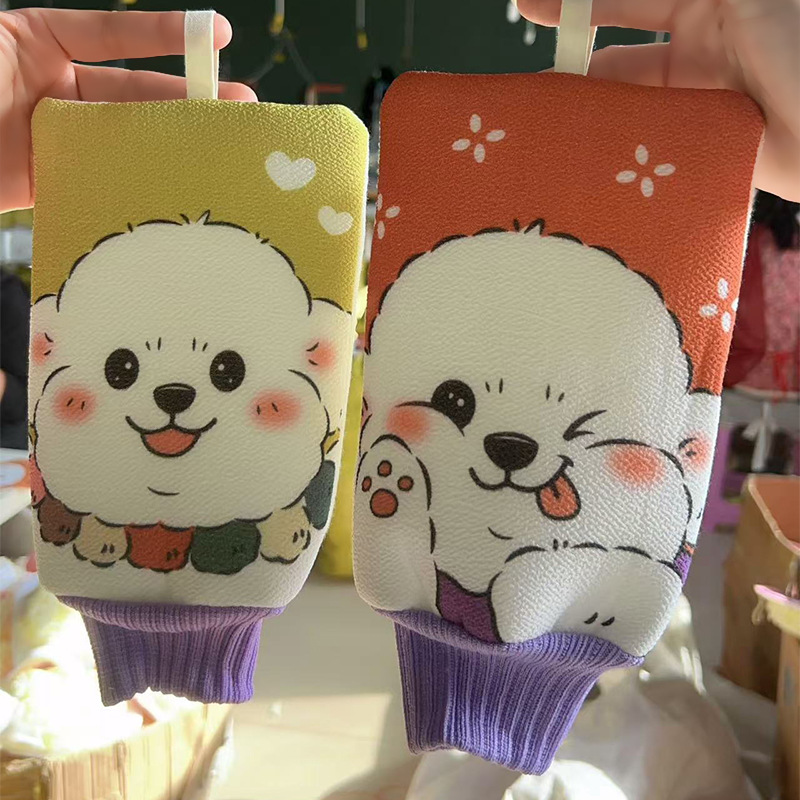 搓澡巾两用浴花强力去污搓澡神器卡通比熊双面家用搓澡巾浴球澡巾详情11