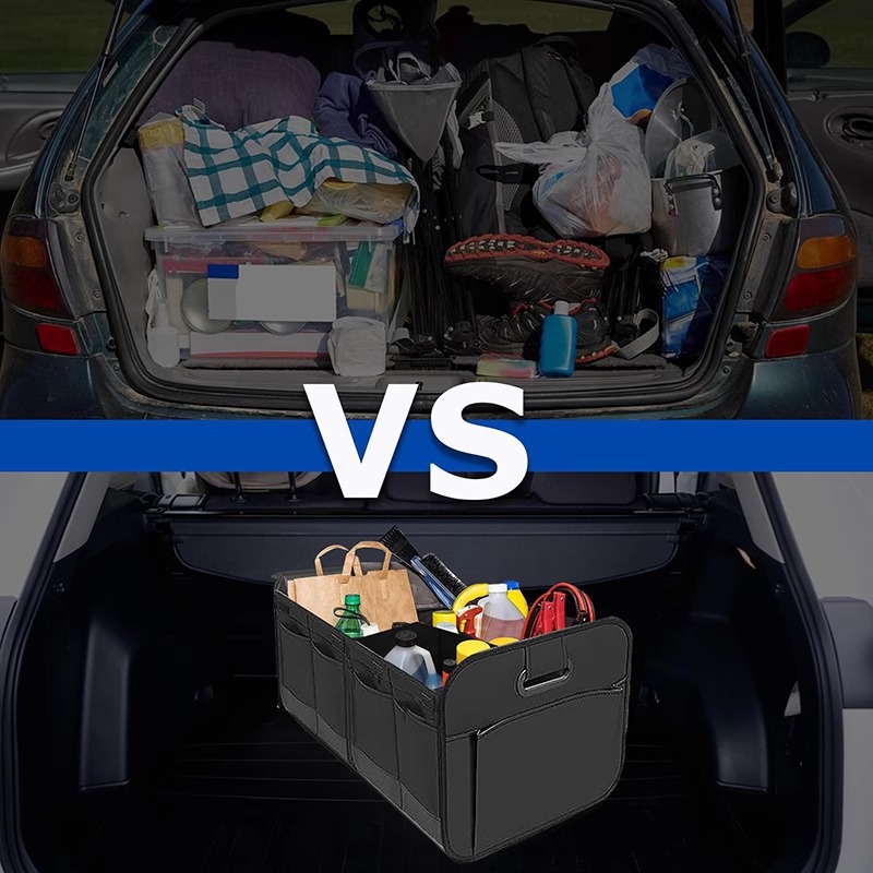 Car trunk storage box, Oxford cloth handle outdoor storage box, multi-functional folding car storage box pic 6