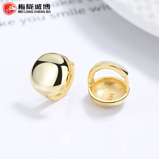 925纯银光面耳环女新款时尚极简风百搭潮耳圈冷淡风高级感耳饰品详情8