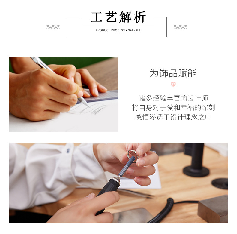 厂家直供不锈钢开口戒指高级感小众螺旋镂空四层U型开口设计戒指详情4