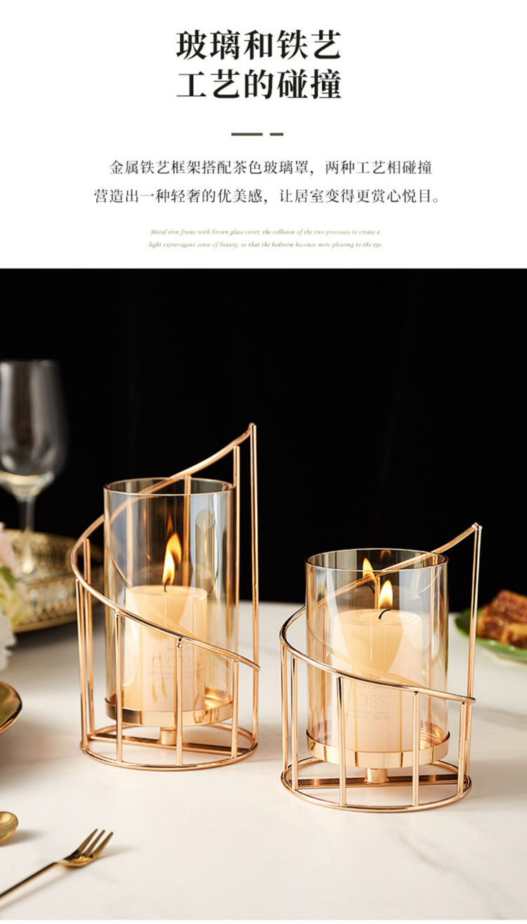 北欧浪漫烛台摆件客厅餐桌欧式高档铁艺蜡烛台座烛光晚餐道具装饰详情4