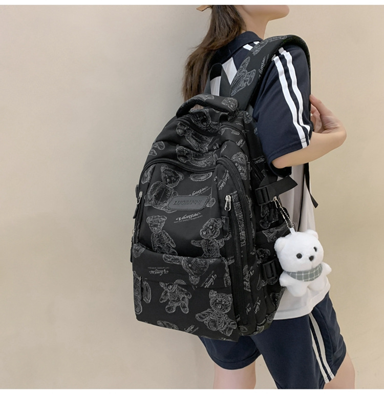 新款潮牌韩版书包女大容量中学生双肩包清新甜美休闲旅行双肩包详情18