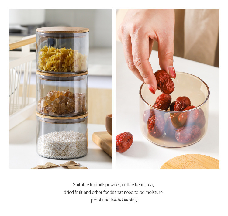 高硼硅透明玻璃密封罐批发花茶迷你大号瓶子食品级储存茶叶储物罐详情8