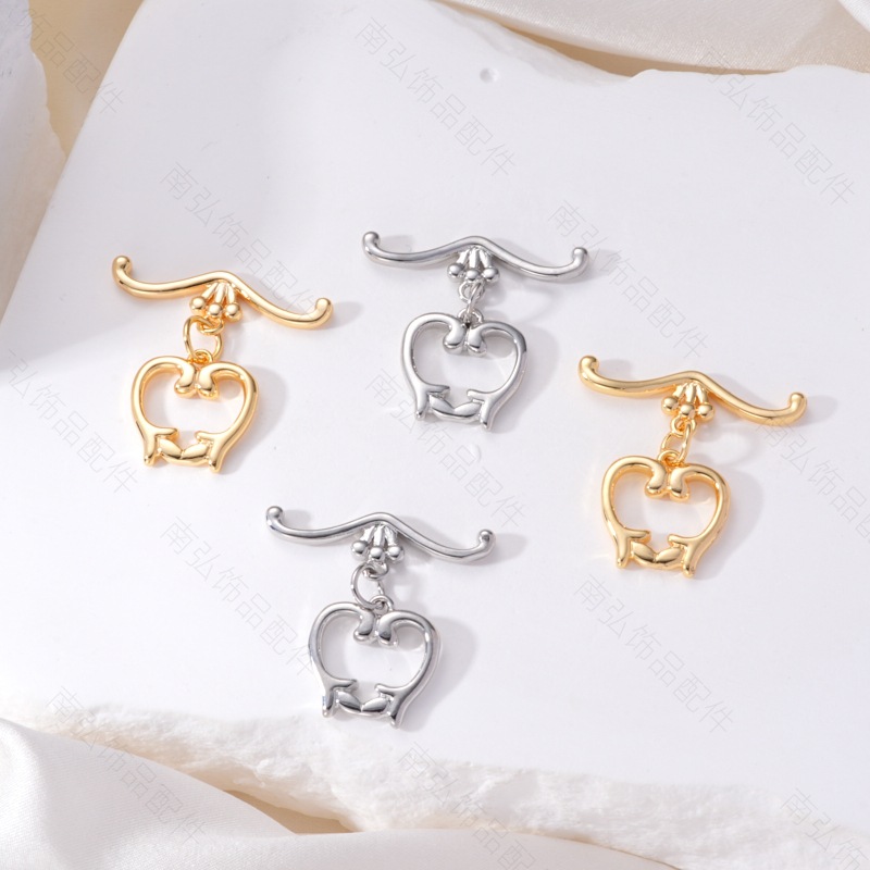 18K real gold electroplated flower vine heart ot clasp diy jewelry accessories necklace bracelet chain connection clasp end clasp pic 7