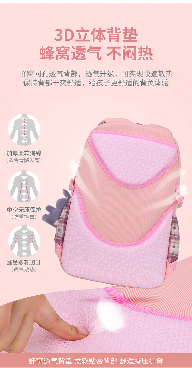 New style of schoolbag for girls 1-3-6 grade cartoon cute children backpack Lightweight and lightening student schoolbag pic 9