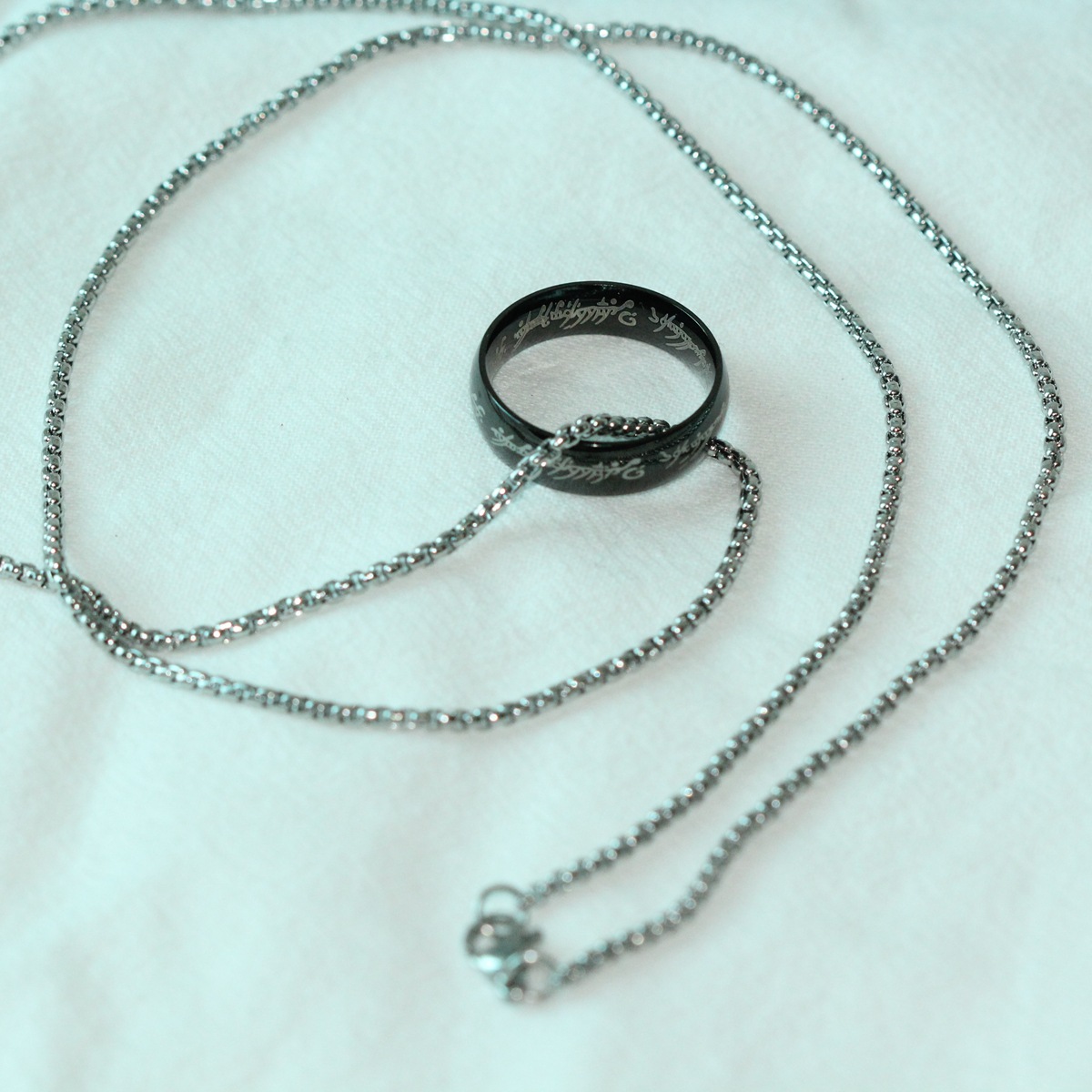 European and American popular and versatile sweater chains, pearl chains, ring king stainless steel necklaces, ring pendants, Amazon accessories pic 5