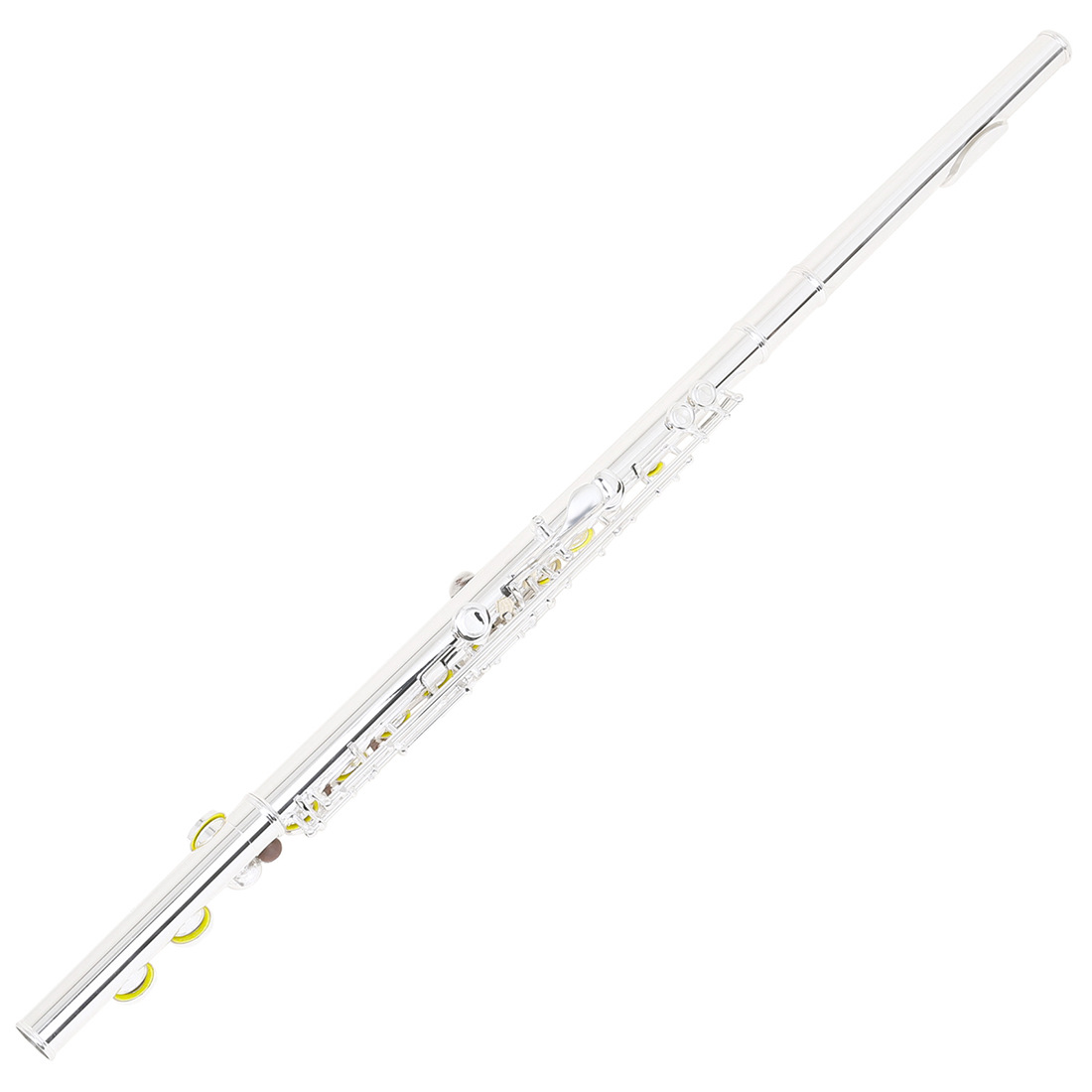 Cross-border silver-plated flute, 16-hole closed-hole C major silver flute, white copper curved flute, professional performance flute pic 16