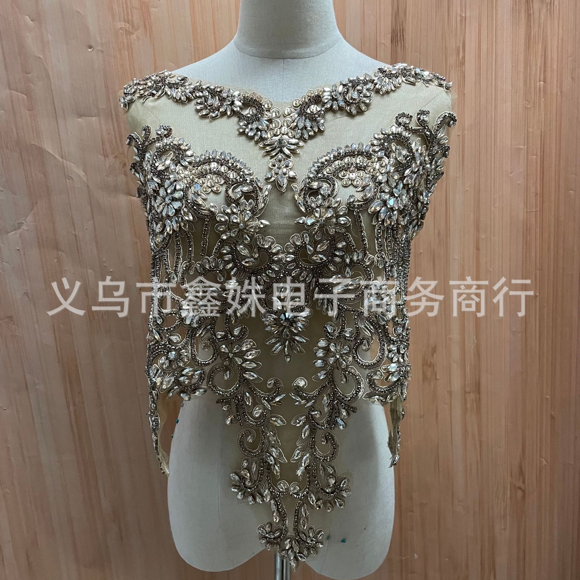 手工镶钻背胶贴花演出头饰服饰腰带腰封补丁DIY手工花袖口辅料详情1