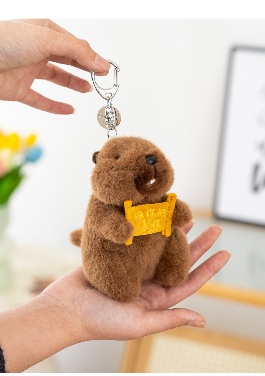Officially authorized marmot plush keychain pendant, cute and fun functional schoolbag keychain small gift pic 12
