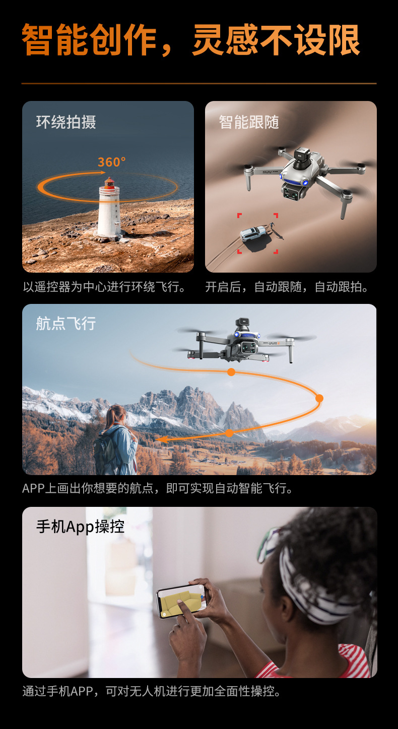 The new cross-border S119 relay with screen control GPS brushless aerial photography drone obstacle avoidance remote control aircraft for foreign trade pic 22
