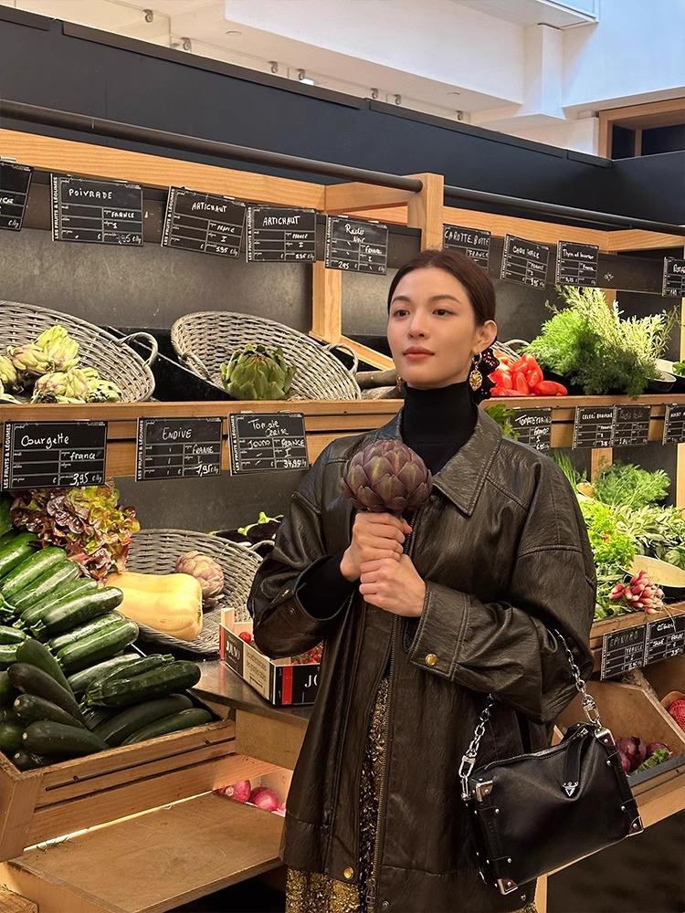 钟楚曦巴黎同款法式黑色蕾丝发抓头花抓夹女高级精致发夹鲨鱼夹子详情6