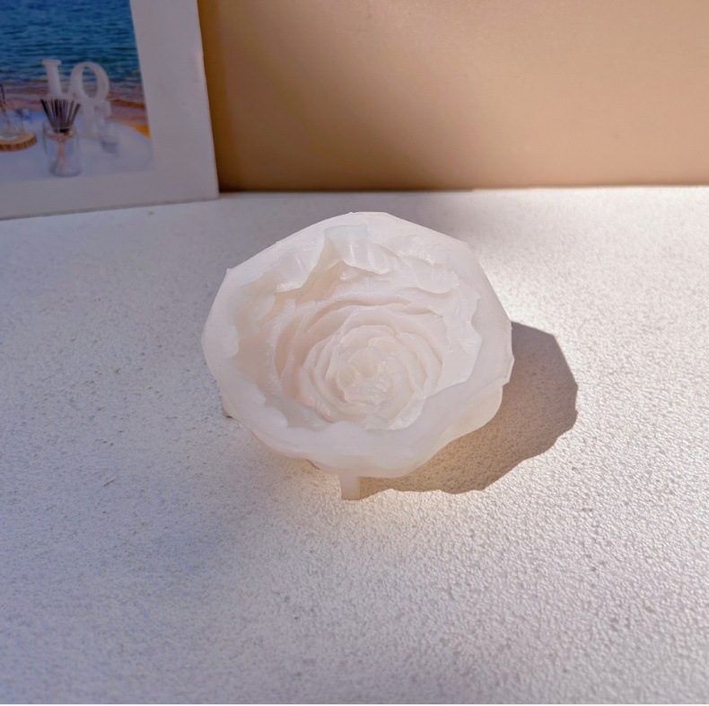 Cross-border bestseller: 15CM large-sized peony flower silicone mold, 3D peony flower candle silicone mold, scented soap pic 2