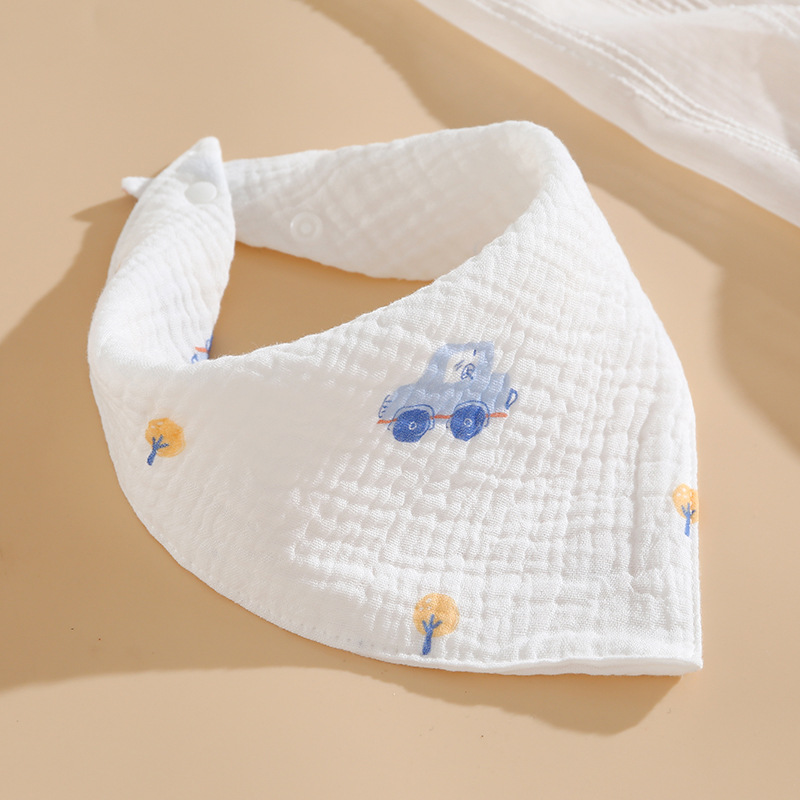 Toalla triangular toalla de babeo para bebés y niños babero de gasa de algodón babero antiescupir de leche 4 capas fina toalla triangular de algodón de verano pic 10