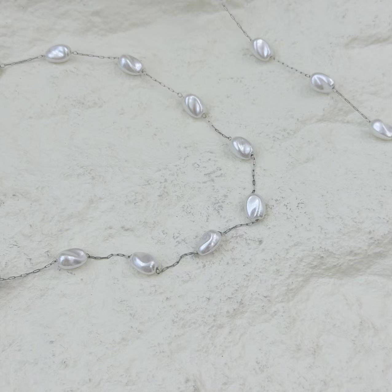 Cross-border light lujo blanco heterocality twist 7 holes pearl chain hecho a mano diy collar pulsera material accesorios accesorios venta al por mayor pic 5