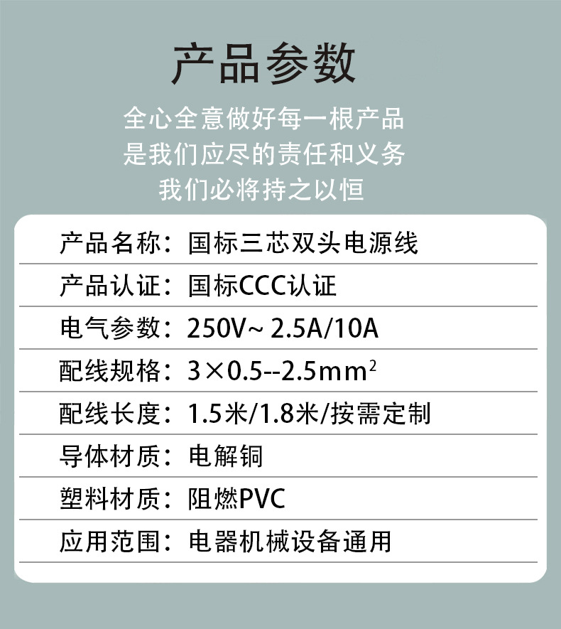 国标三芯弯头品字尾电源线