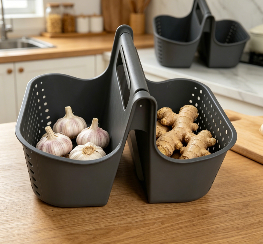 storage basket Household hanging storage basket Bathroom hanging basket kitchen and bathroom storage basket Wall-mounted storage pic 4