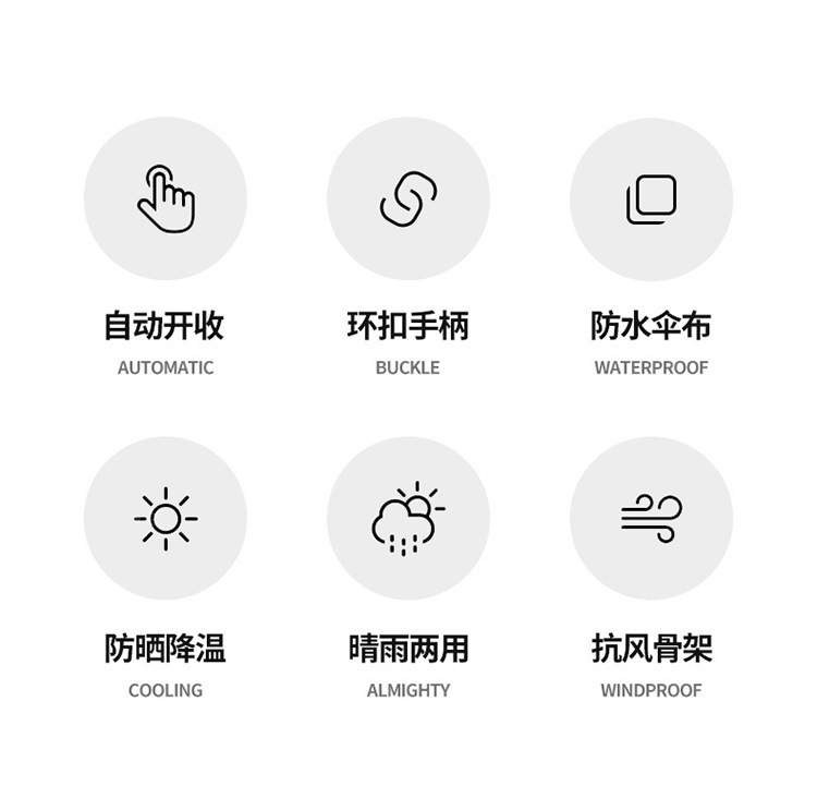 全自动环扣雨伞大号防晒防紫外线晴雨两用女高级感折叠便捷太阳伞详情2