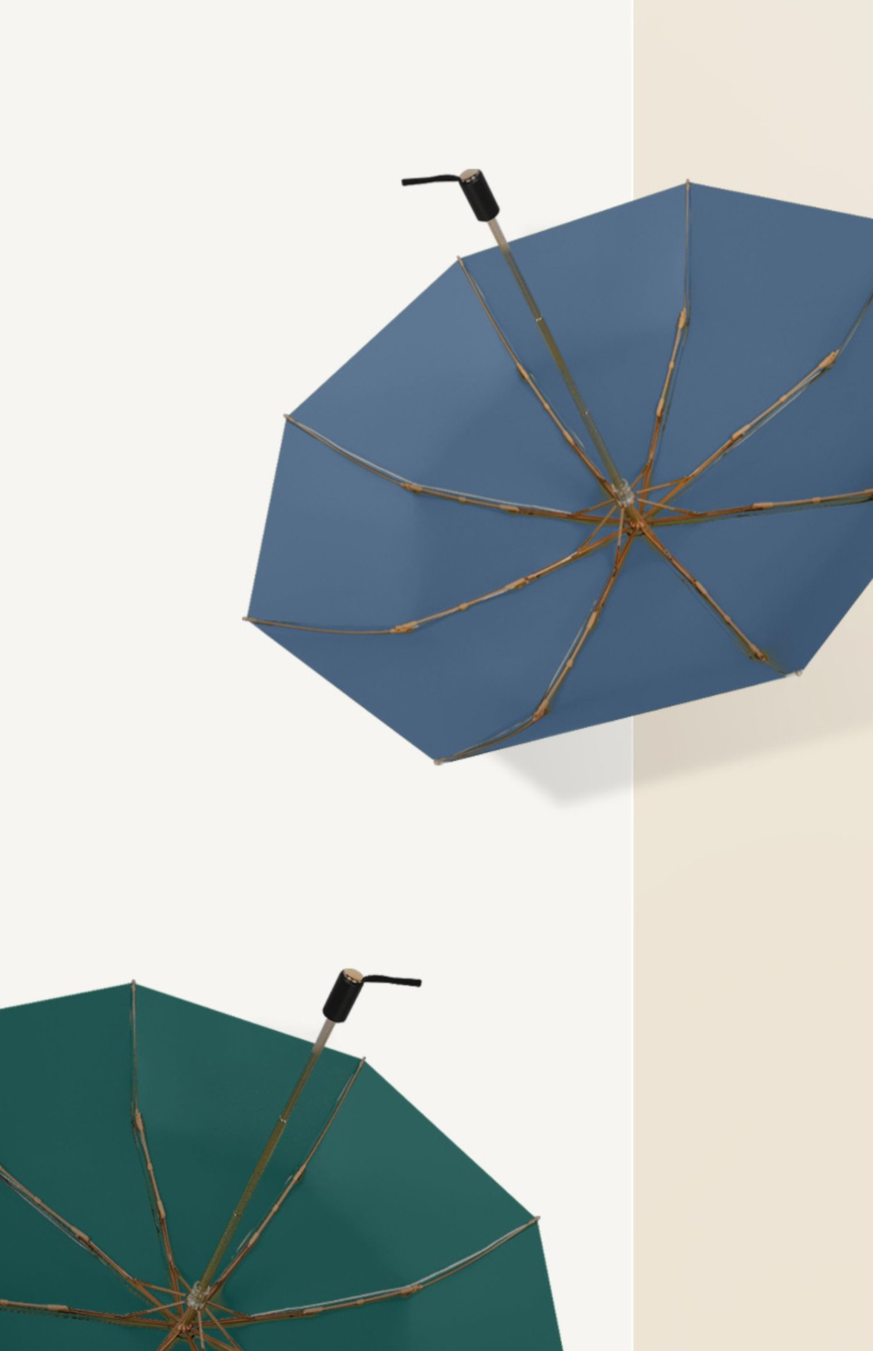 双层太阳伞 UPF50+钛银防晒遮阳伞 零透光黑胶三折太阳伞防紫外线详情8